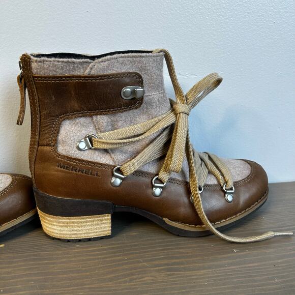 Merrell Shiloh II Warm Boot Women’s 5.5 Heritage Hiking Waterproof Lace Up - Picture 7 of 10